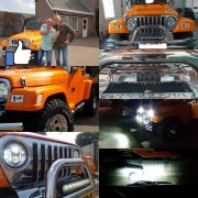 Ledbar en Led koplamp op Jeep Wrangler TJ 4SKY Lights
