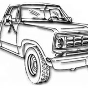 Dodge W200 tekening 4sky Lights Dodge W200 Pickup Truck 4x4