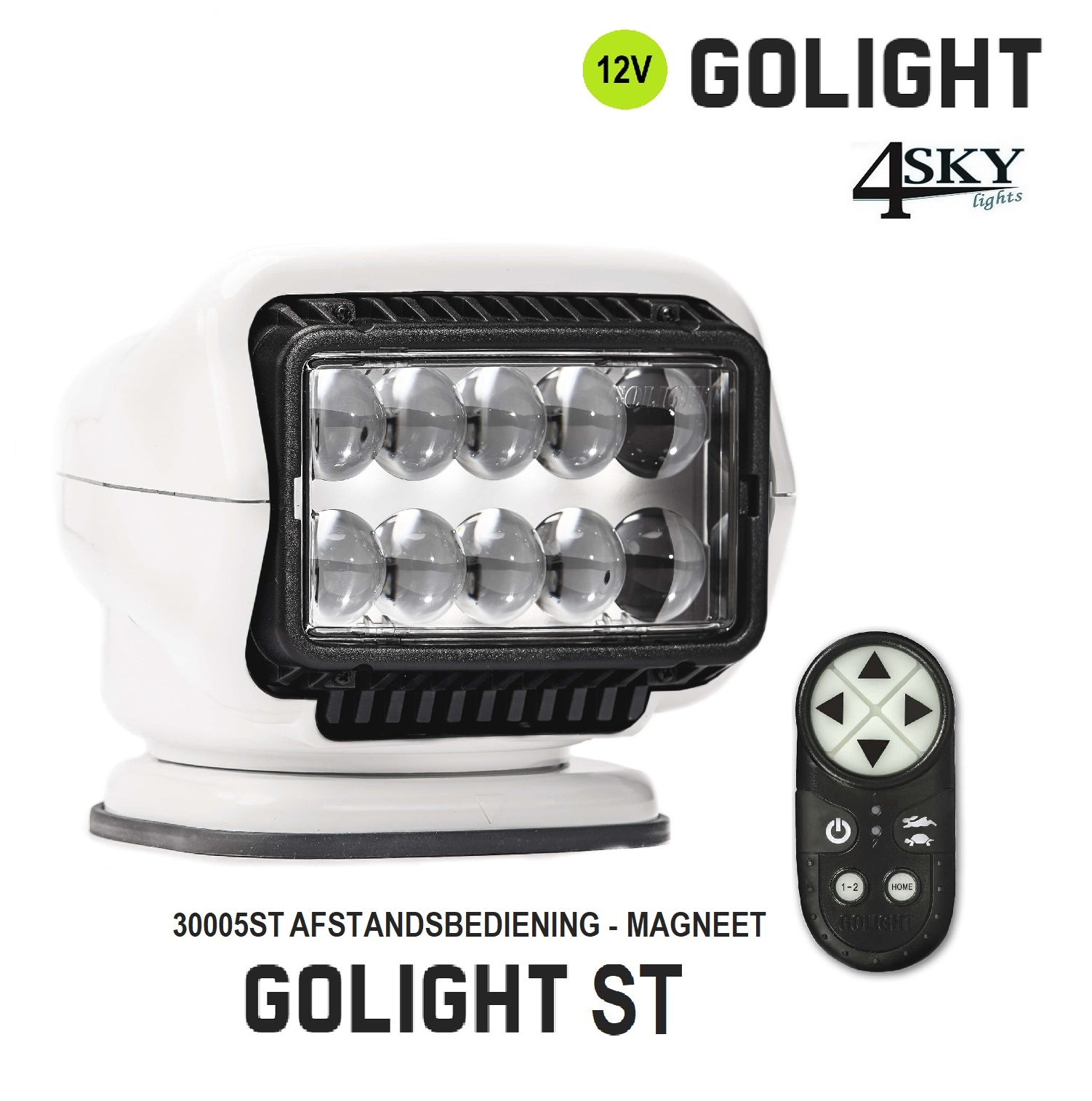 golight Striker 30005ST met afstandsbediening en magneet kleur wit Golight Striker zoeklicht electrisch