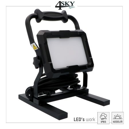 Portable led werklamp 50 watt 220V IK08 slagvastheid 4000 Kelvin