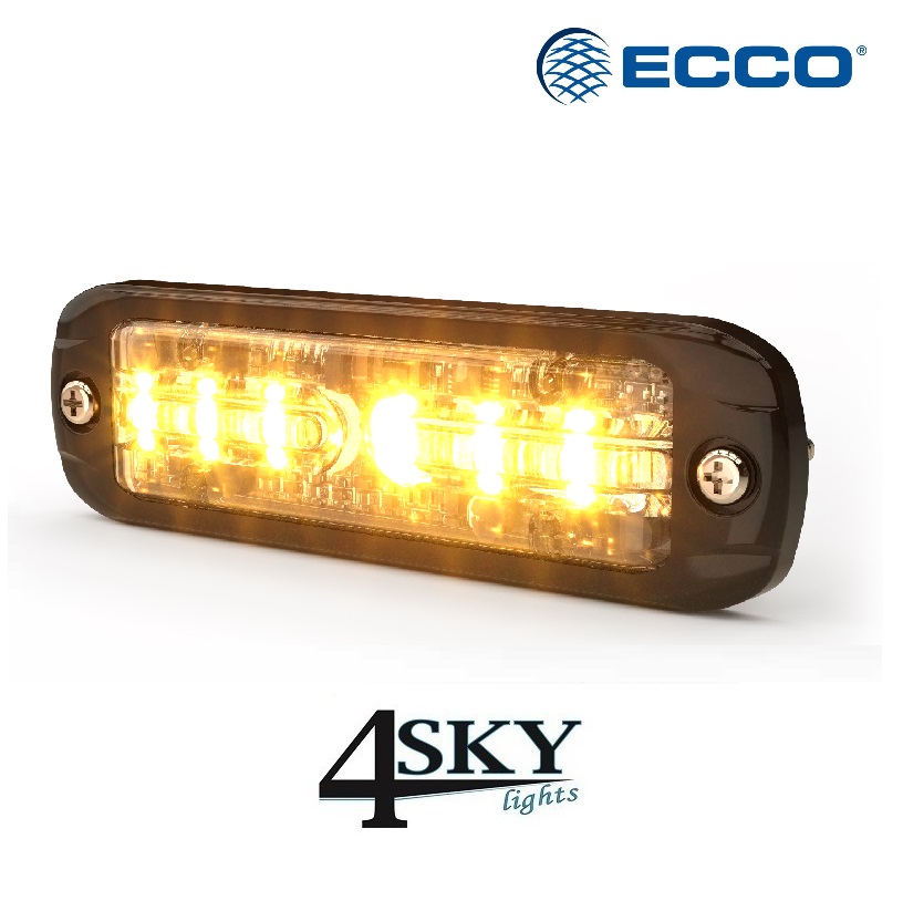 Ecco LED R65 Flitser amber 6-LED 12-24v IP69K drukwaterdicht 5 jaar garantie - ED3801A-