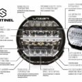 Sentinel Led verstraler Lazer 9 inch met positielicht in amber en wit