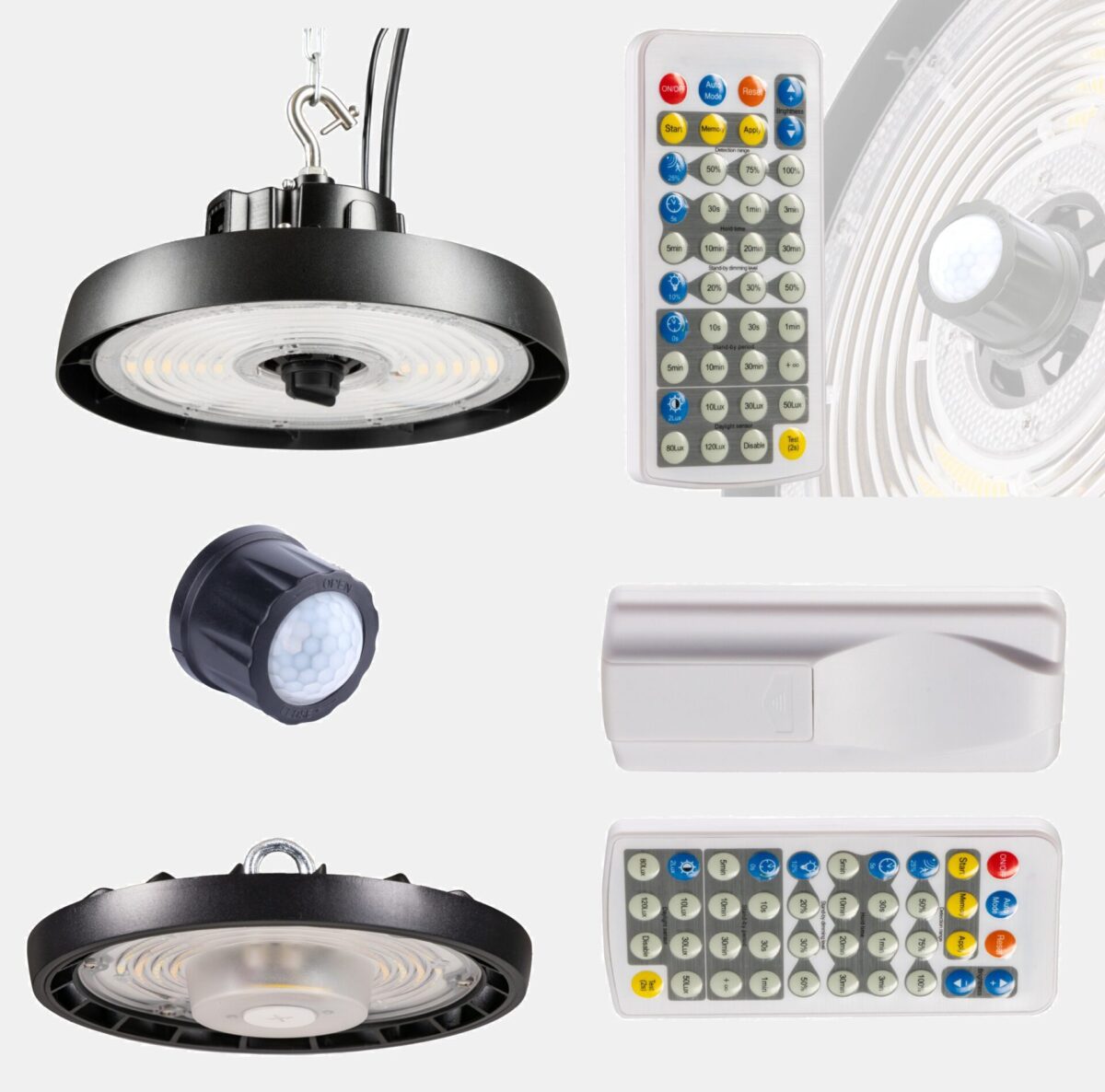 Led High bay - Ufo 220 V - afstand bedienbaar - vermogen lumen sensor regelbaar Led High bay - Ufo 220V
