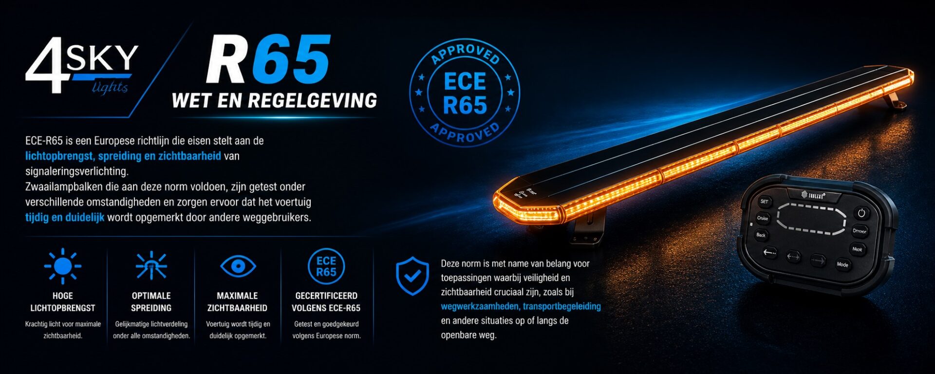 R65 wet en regelgeving zwaailichtbalken