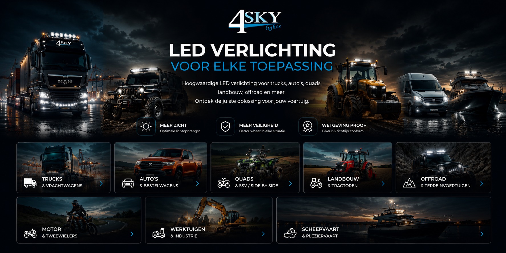 Toepassingen led verlichting voor voertuigen en scheepvaart