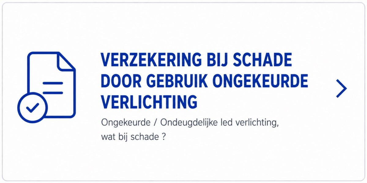 Verzekering bij schade door gebruik ongekeurde verlichting