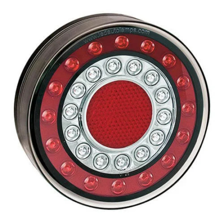 LED achterlicht in chroomlook | 12-24v | 40cm. kabel | MaXilamp1XCE-MaXilamp1XCE