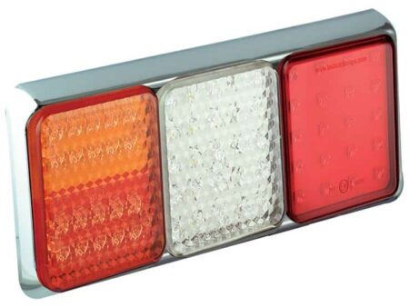 LED achterlicht met chromen rand | 12-24v | 40cm. kabel | 100CSTIWFMLE-100CSTIWFMLE
