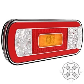 LED achterlicht met kentekenverlichting | 12-36v | 5-PINs | V10C6-620B5-V10C6-620B5
