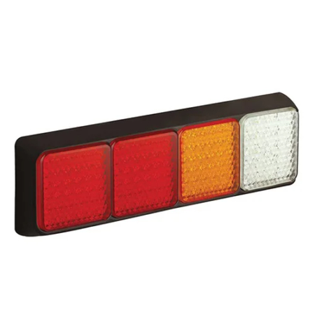 LED achterlicht met zwarte rand | 12-24v | 40cm. kabel | 100BRRAWME-100BRRAWME