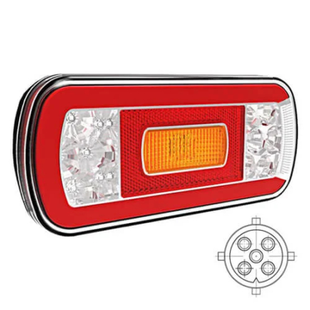 LED achterlicht zonder kentekenverlichting | 12-36v | 5-PIN | V10C5-610B5-V10C5-610B5