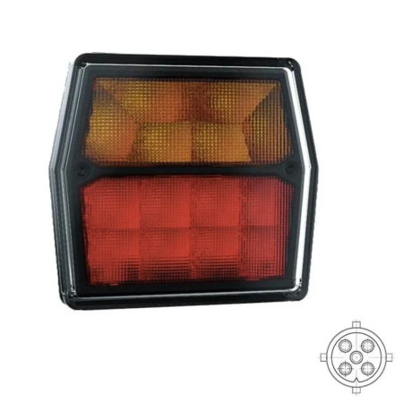 LED compact achterlicht | 12v | met kentekenverlichting 5-PIN | VC-2210B5-VC-2210B5