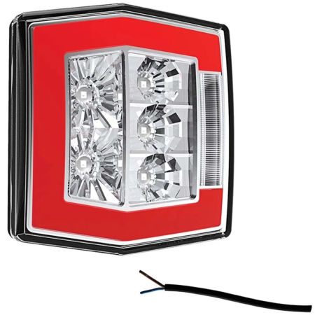 LED compact achterlicht met kentekenverlichting | 12-36v | 100cm. kabel | V10C4-730-V10C4-730