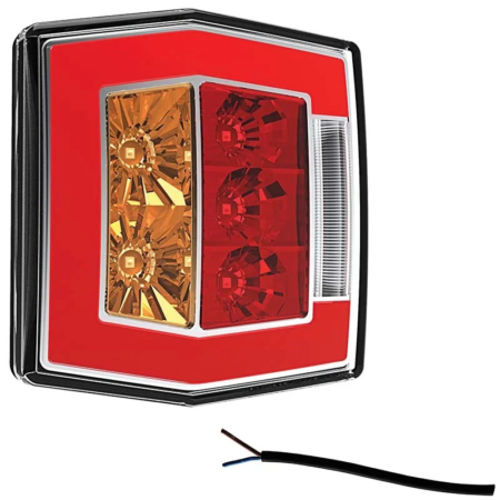 LED compact achterlicht met kentekenverlichting | 12-36v | 100cm. kabel | V10C4-750-V10C4-750