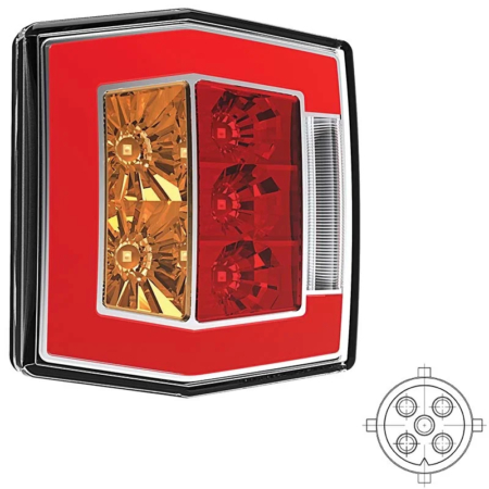 LED compact achterlicht met kentekenverlichting | 12-36v | 5-PIN | V10C4-750B5-V10C4-750B5