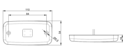 LED markeringslicht rood | 12-24v | 50cm. kabel | M10MV-600R-M10MV-600R-2