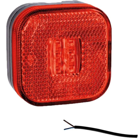LED markeringslicht rood | 12-24v | 50cm. kabel | M10MV-900R-M10MV-900R
