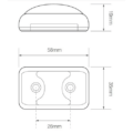 LED markeringslicht wit | 12-24v | 40cm. kabel | 35WME-35WME-3