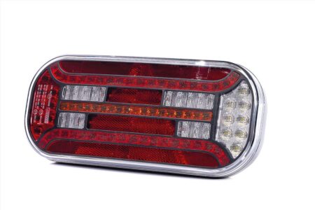 Links | LED achterlicht driehoek reflector & kentekenverlichting | 12-24v | 100cm. kabel | VC-3111-VC-3111