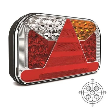 Links | LED achterlicht zonder kentekenlicht | 12-36v | 5-PIN | V10C4-501B5-V10C4-501B5