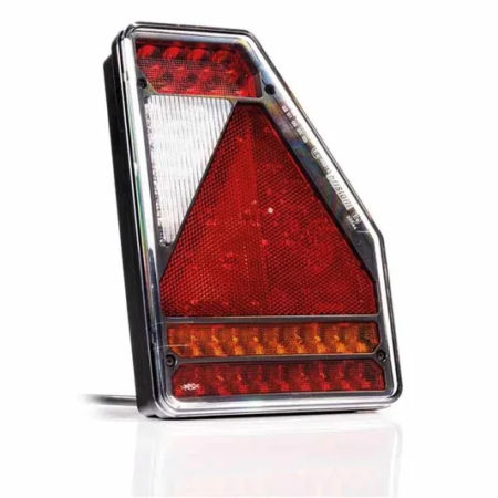 Rechts | LED achterlicht driehoek | 12v | 6-functie | 1m. kabel | VC-3302-VC-3302